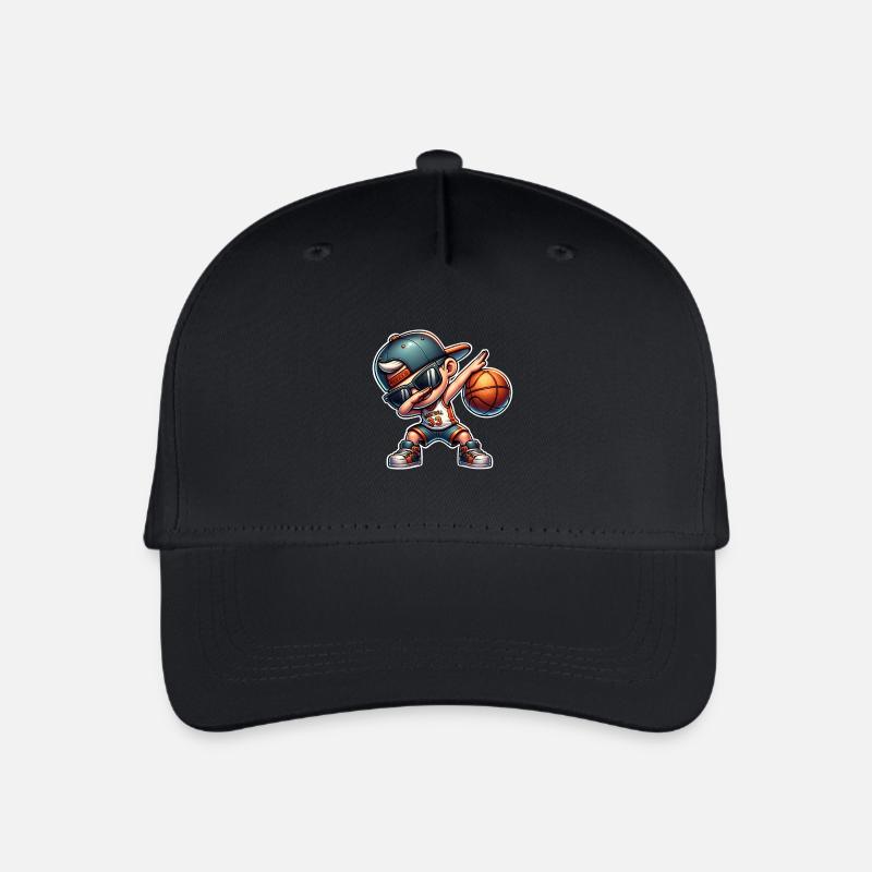 Baketball Dabbing Basketballer Spieler - Kinder Bio Basecap - Schwarz