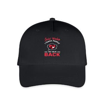 Social worker: I teach people to talk people back - Organic Kids’ Baseball Cap - black - Front