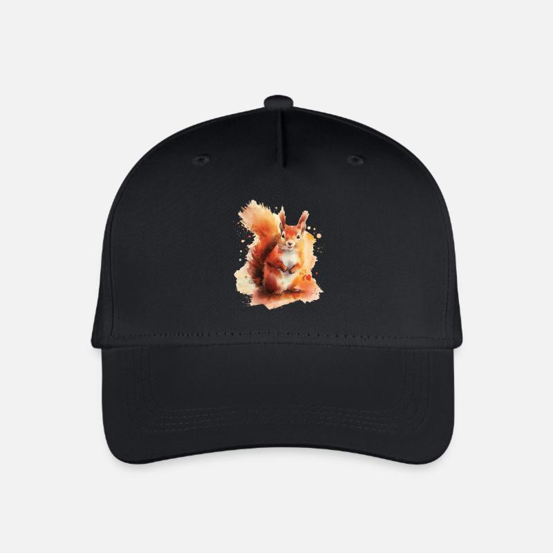 Eichhörnchen - Kinder Bio Basecap - Schwarz