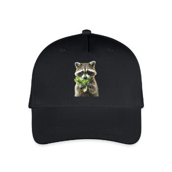 Waschbär - Kinder Bio Basecap - Schwarz - Vorne