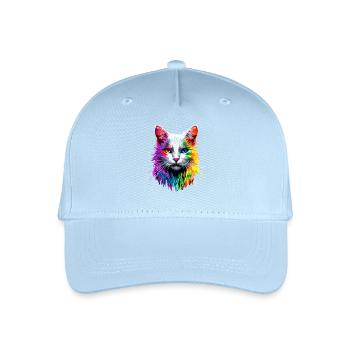 Chat Angora Blanc Chat Angora Chats Angora Mignons - Casquette de baseball bio Enfant - bleu clair - Devant