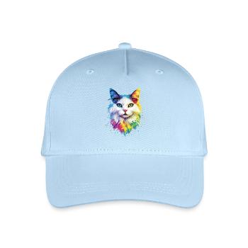 Chat Angora Blanc Chat Angora Chats Angora Mignons - Casquette de baseball bio Enfant - bleu clair - Devant
