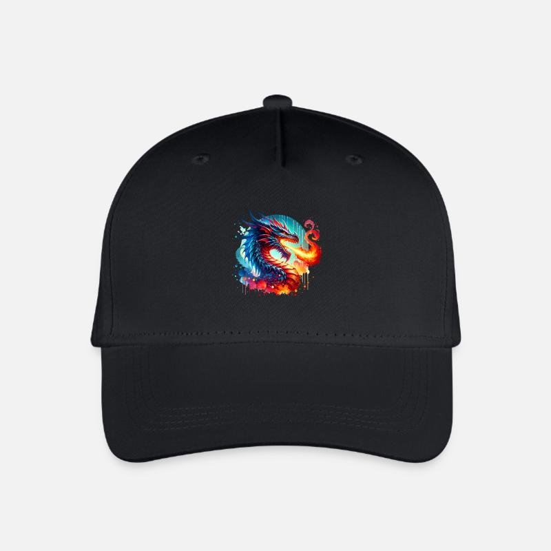 Drache - Kinder Bio Basecap - Schwarz