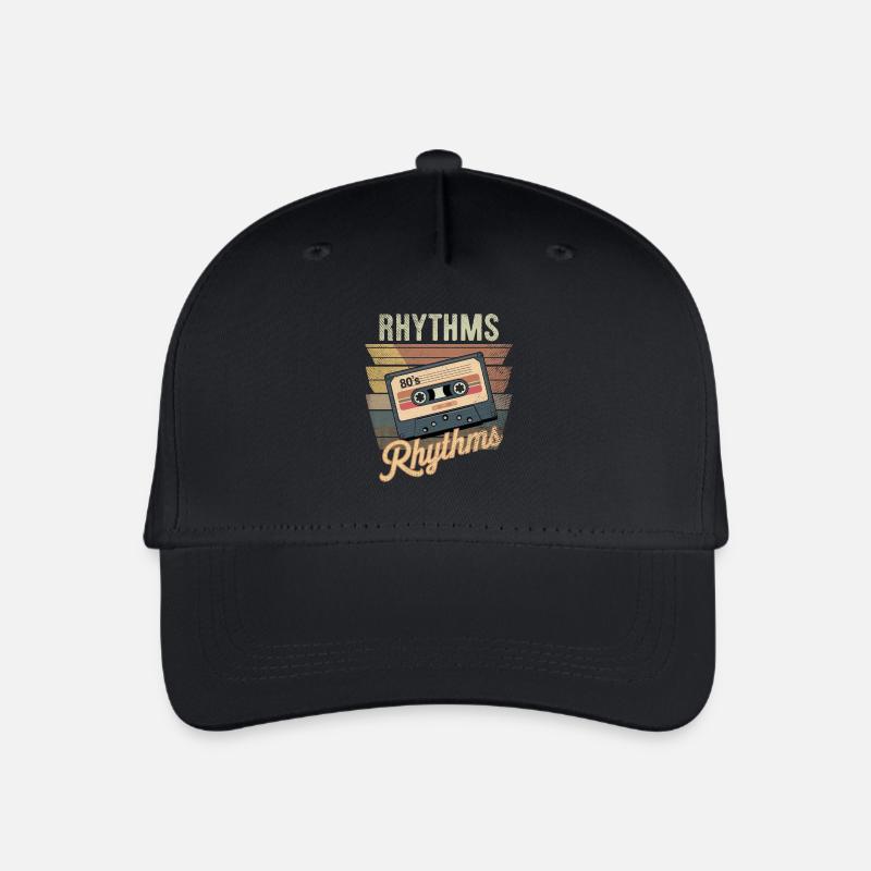 80er Jahre Rhythmus Kassette - Kinder Bio Basecap - Schwarz