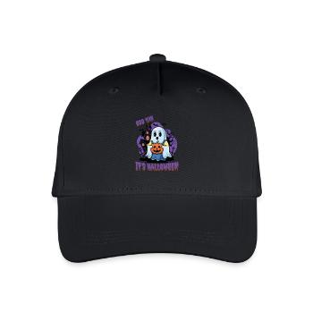 Süßes Geister Halloween Outfit Damen - Kinder Bio Basecap - Schwarz - Vorne