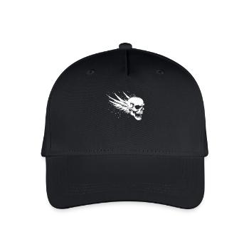 Skull with wings for bikers – dynamics - Organic Kids’ Baseball Cap - black - Front