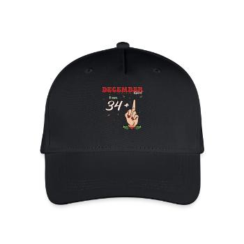 December Girl 34 + Middle Finger | Bold 35th - Organic Kids’ Baseball Cap - black - Front