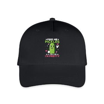 Feed Me Pickles & Tell Me I'm Pretty Pickle Vegan - Kinder Bio Basecap - Schwarz - Vorne