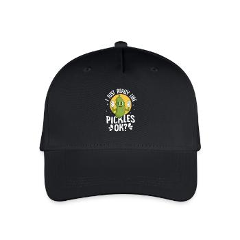 I Just Really Like Pickles, Ok? Pickle Vegan Cucum - Kinder Bio Basecap - Schwarz - Vorne