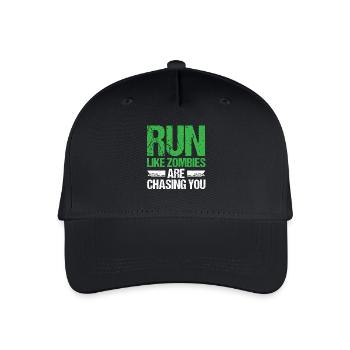 Marathon-Lauf Zombies jagen das Laufen - Kinder Bio Basecap - Schwarz - Vorne