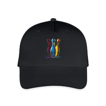 Oldschool Bowling Drawing - Organic Kids’ Baseball Cap - black - Front