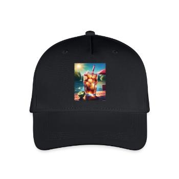 Kaltes Cola-Getränk - Kinder Bio Basecap - Schwarz - Vorne