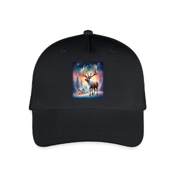 Santa Claus village reindeer - Organic Kids’ Baseball Cap - black - Front