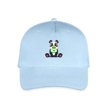 Panda Baby Lätzchen Schnuller - Kinder Bio Basecap - Hellblau - Vorne