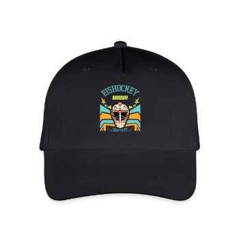 Eishockey Fans Torwart Geschenk Trikot Pucks - Kinder Bio Basecap - Schwarz - Vorne