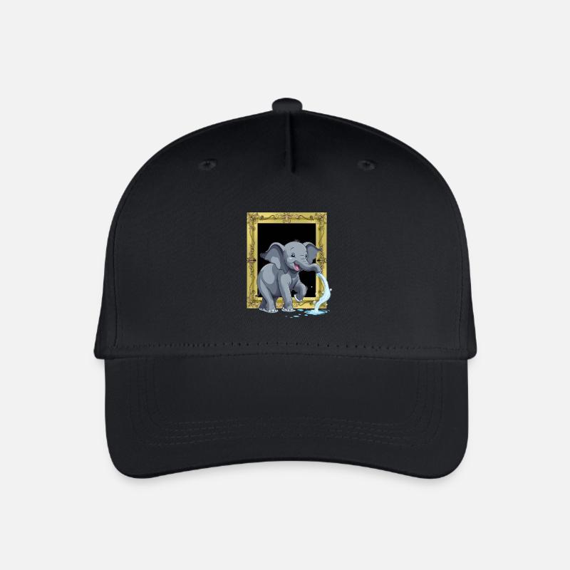 Elefant Elefanten Rüssel - Kinder Bio Basecap - Schwarz