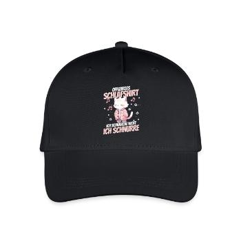 Chemise de nuit officielle - Je ronronne et rêve - Casquette de baseball bio Enfant - noir - Devant