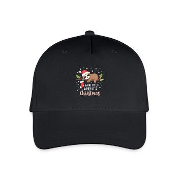 Wake me up when Christmas is sweet sloth - Organic Kids’ Baseball Cap - black - Front