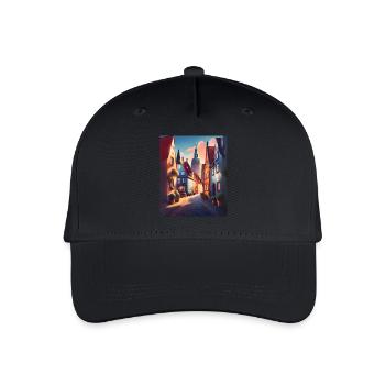 A walk in a city of Denmark - Organic Kids’ Baseball Cap - black - Front