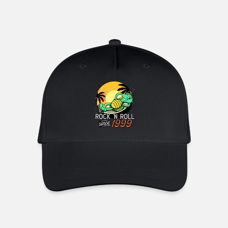 Turtle Rock N Roll seit 1999 Geburtstag - Kinder Bio Basecap - Schwarz