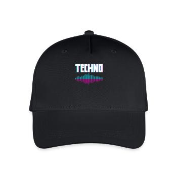Techno Wellen Für Techno Liebhaber - Kinder Bio Basecap - Schwarz - Vorne