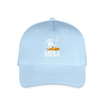 Techno Lover Cats & Musikliebhaber - Kinder Bio Basecap - Hellblau - Vorne