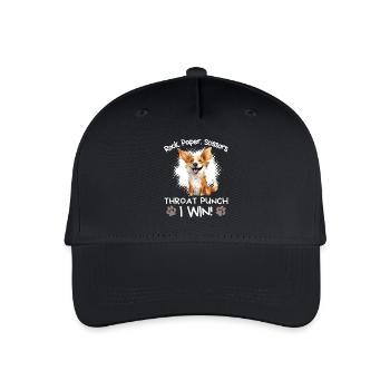 Rock Paper Scissors Funny Corgi Sarcasm - Organic Kids’ Baseball Cap - black - Front