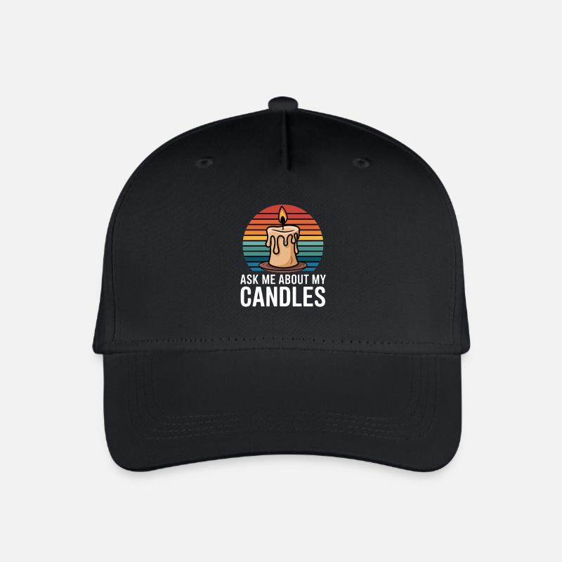 Ask Me About Candles Sunset Art für einen - Kinder Bio Basecap - Schwarz