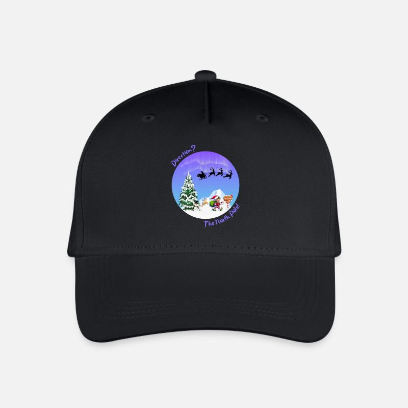 Weihnachtspost. Weihnachtselfen posten. Nordpol - Kinder Bio Basecap - Schwarz
