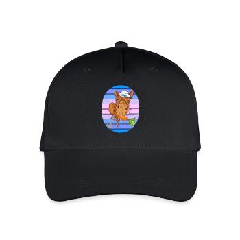maritim Seefahrt Seemann Matrose Moin Ahoi - Kinder Bio Basecap - Schwarz - Vorne