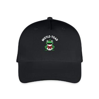 Mistle-Toad Lustiger Weihnachtsfrosch Weihnachten - Kinder Bio Basecap - Schwarz - Vorne