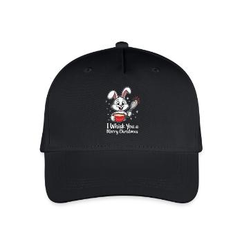 I Whisk You a Merry Christmas Christmas Bunny - Organic Kids’ Baseball Cap - black - Front