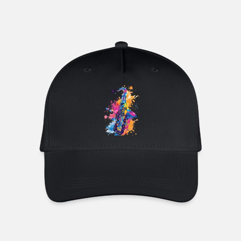 Saxophon - Kinder Bio Basecap - Schwarz