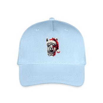 Polygon Art Llama Santa Hat Original - Organic Kids’ Baseball Cap - light blue - Front