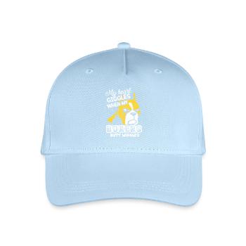 My Heart Giggles When My Boxers Butt Wiggles - Organic Kids’ Baseball Cap - light blue - Front