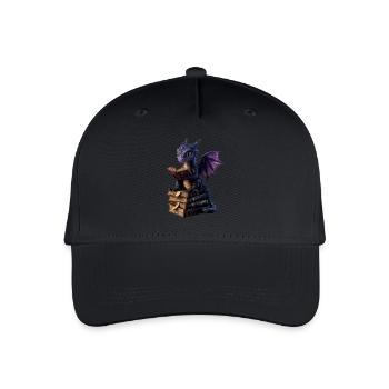 Dragon violet avec des livres – Magie pour les rats de bibliothèque - Casquette de baseball bio Enfant - noir - Devant