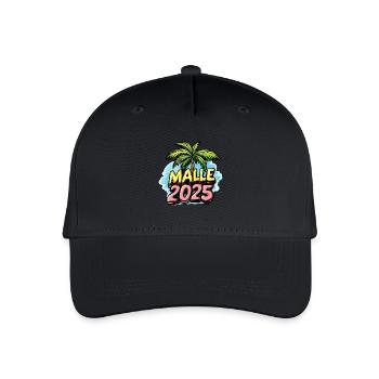 Malle 2025 Mallorca Palme - Kinder Bio Basecap - Schwarz - Vorne
