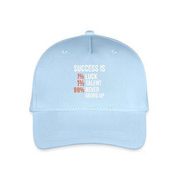 success Is 1 luck 1 talent 98 never giving up - Organic Kids’ Baseball Cap - light blue - Front
