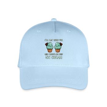 Crème glacée au chocolat et à la menthe disant cadeau de crème glacée à la menthe drôle - Casquette de baseball bio Enfant - bleu clair - Devant