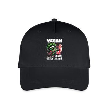 Vegetarian Vegan And Still Alive Animal Welfare - Kinder Bio Basecap - Schwarz - Vorne