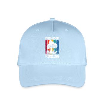 Pilzsammler Vintage Streifen Design - Kinder Bio Basecap - Hellblau - Vorne