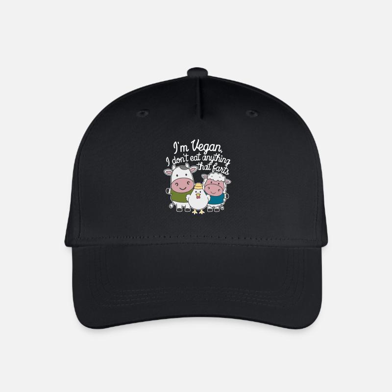 Ich bin Veganer, ich esse nichts, was furzt - Kinder Bio Basecap - Schwarz