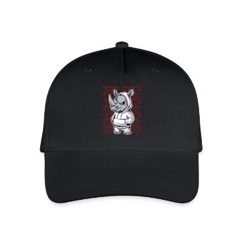 Nashorn Rhino Hip Hop Tierliebhaber - Kinder Bio Basecap - Schwarz - Vorne