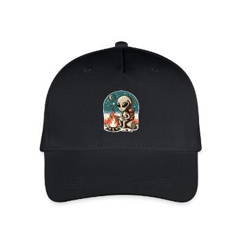 Alien Lagerfeuer Wanderung - Kinder Bio Basecap - Schwarz - Vorne