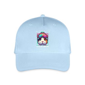 Meerschweinchen Skifahren Skiurlaub Winter Süß - Kinder Bio Basecap - Hellblau - Vorne