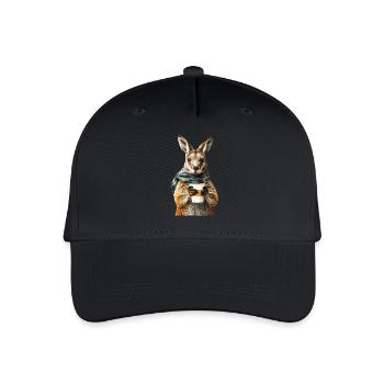 Wallaby Kaffee - Kinder Bio Basecap - Schwarz - Vorne