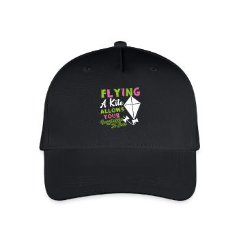 Kite Flying A Kite Allows Your Imagination To Soar - Organic Kids’ Baseball Cap - black - Front