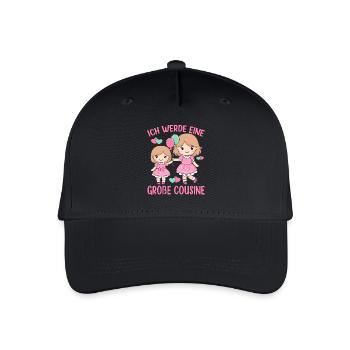 Große Cousine verkünden Prinzessin Ich werde Große - Kinder Bio Basecap - Schwarz - Vorne