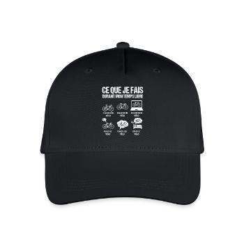 Ce que je fais durant mon temps libre velo - Casquette de baseball bio Enfant - noir - Devant