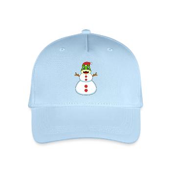 Frosch Weihnachten Schneemann - Kinder Bio Basecap - Hellblau - Vorne